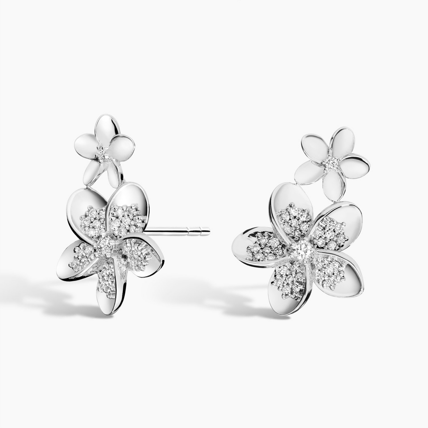 1/4 CTW Plumeria Lab Diamond Climber Earrings