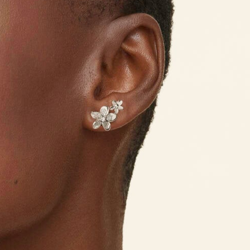 1/4 CTW Plumeria Lab Diamond Climber Earrings