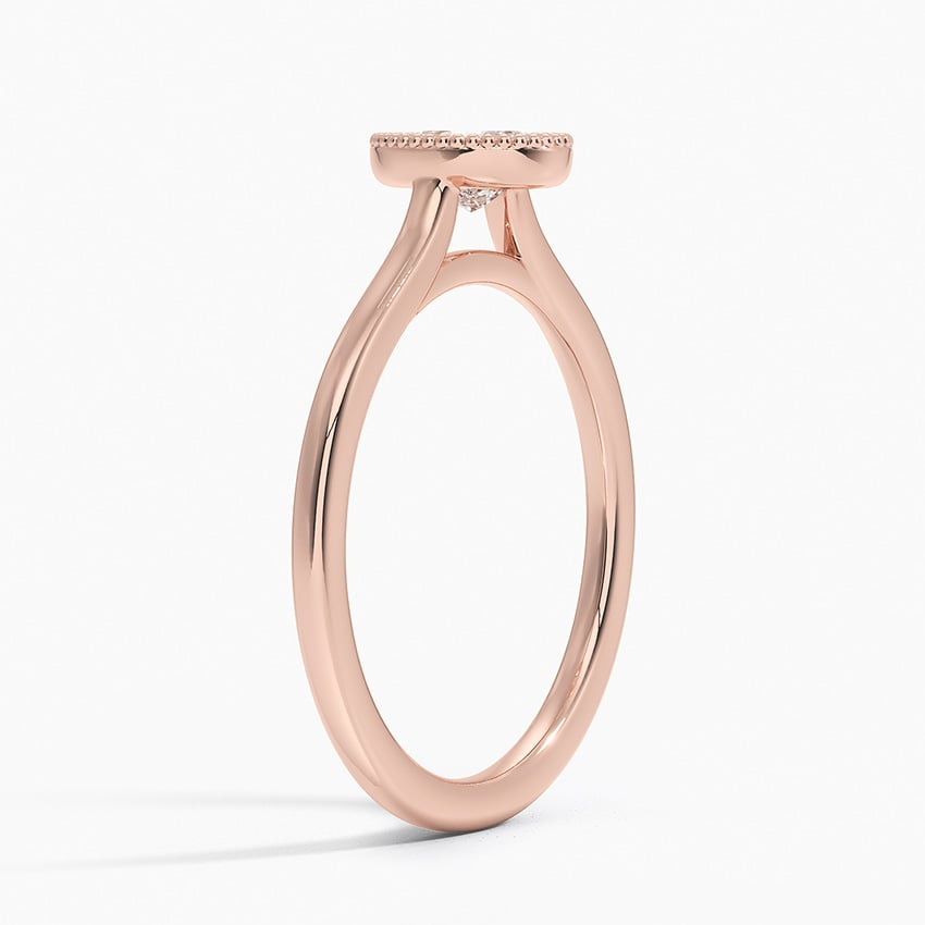 1/2 Oval Lab Grown Diamond Milgrain Bezel Solitaire Ring