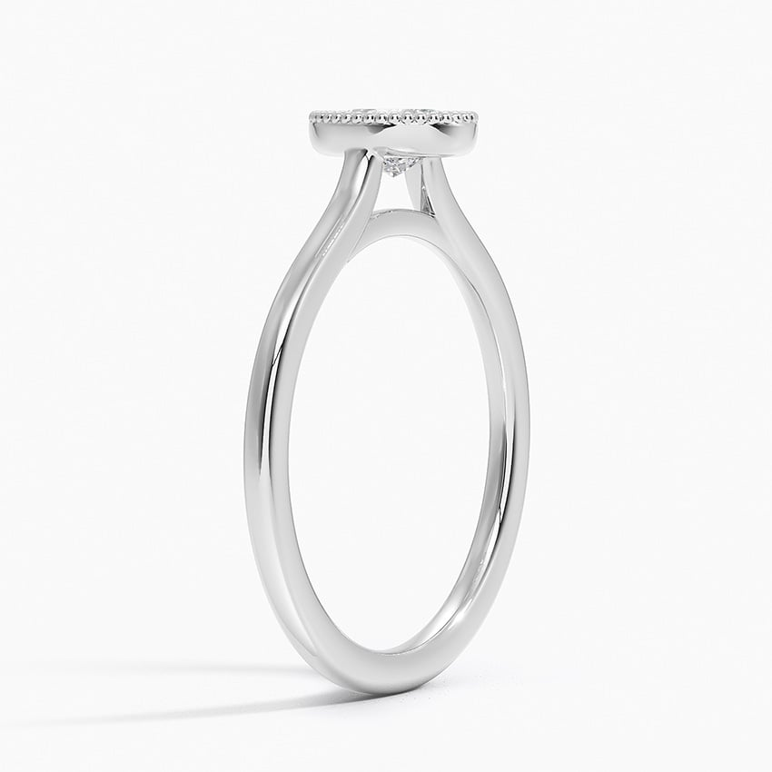 1/2 Oval Lab Grown Diamond Milgrain Bezel Solitaire Ring