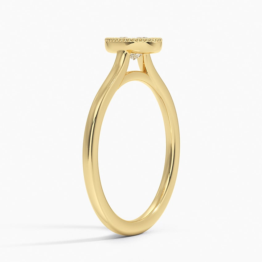 1/2 Oval Lab Grown Diamond Milgrain Bezel Solitaire Ring