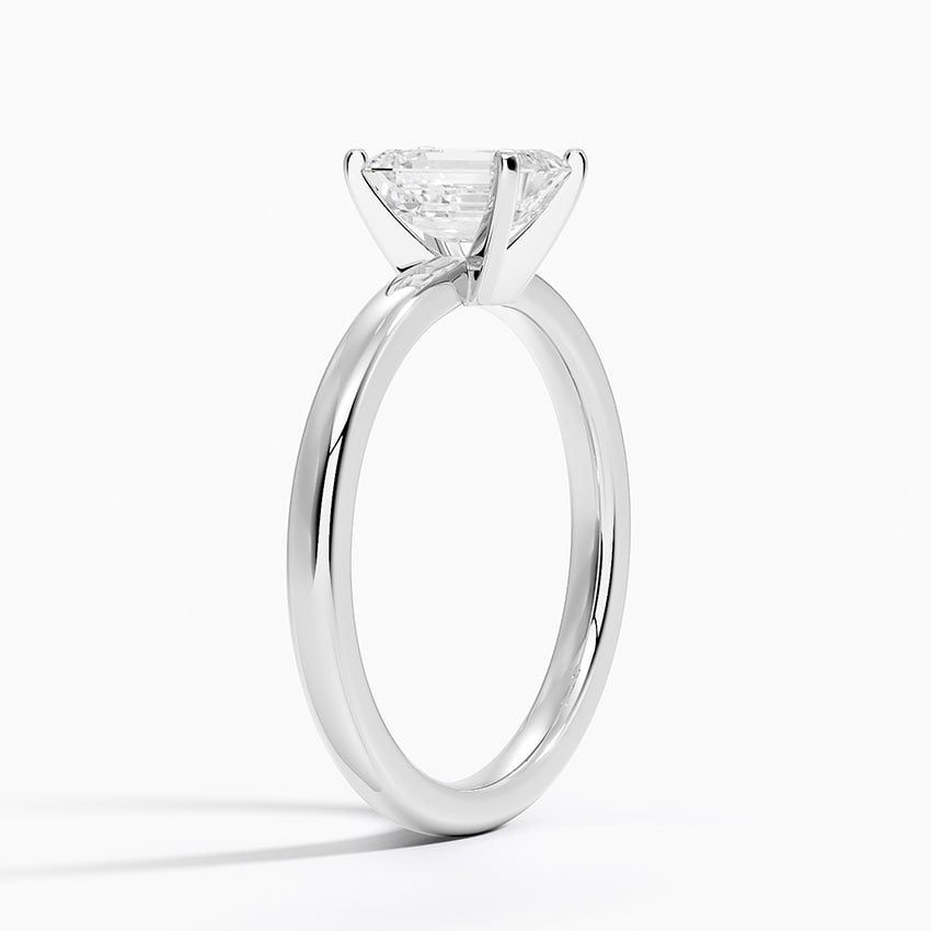 1Ct Emerald Lab Grown Diamond 2mm Solitaire Ring