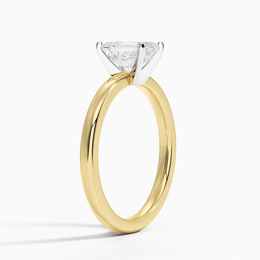 1Ct Emerald Lab Grown Diamond 2mm Solitaire Ring