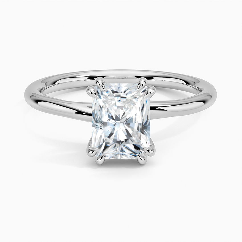 11/4Ct Radiant Lab Grown Diamond Double Claw Prong Solitaire Ring