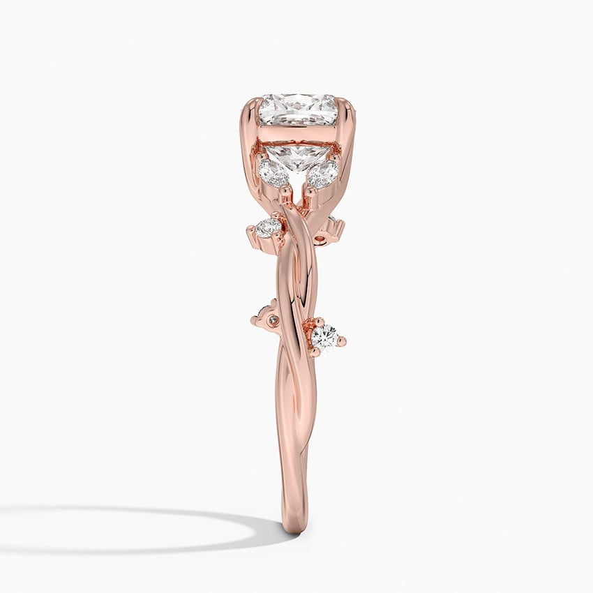 11/2Ct Cushion Lab Grown Diamond Twist Diamond Ring