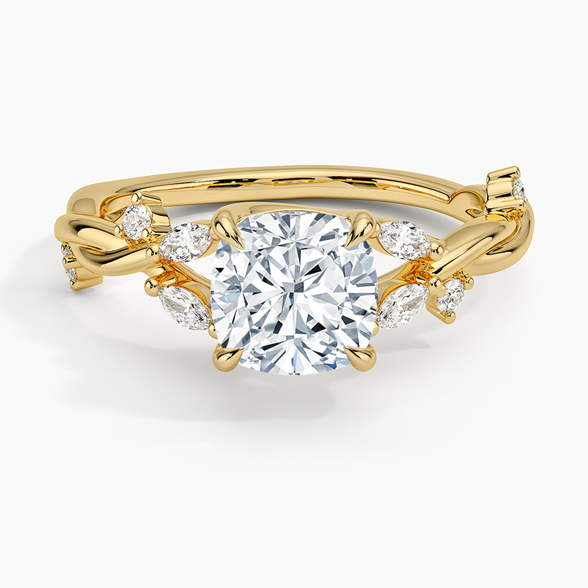 11/2Ct Cushion Lab Grown Diamond Twist Diamond Ring