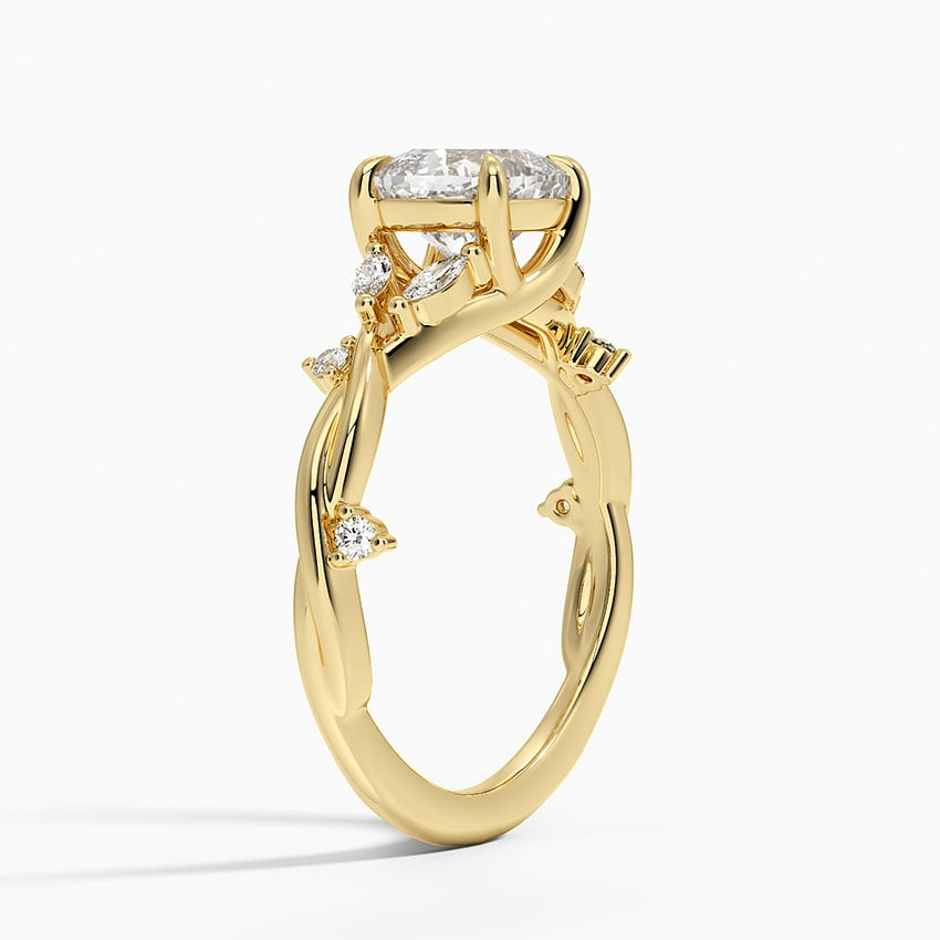 11/2Ct Cushion Lab Grown Diamond Twist Diamond Ring