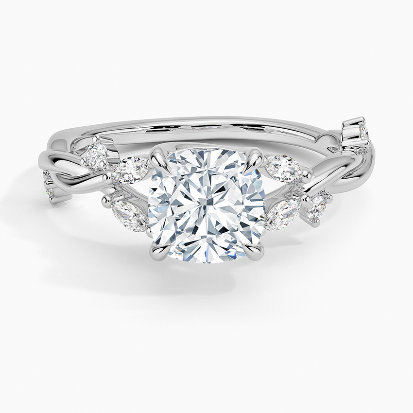 11/2Ct Cushion Lab Grown Diamond Twist Diamond Ring