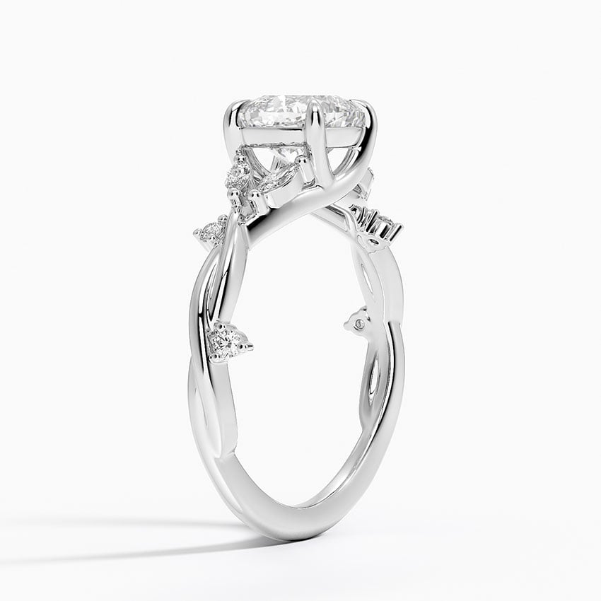 11/2Ct Cushion Lab Grown Diamond Twist Diamond Ring