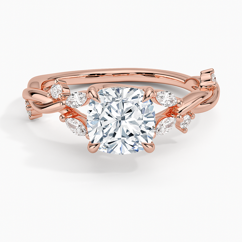 11/2Ct Cushion Lab Grown Diamond Twist Diamond Ring