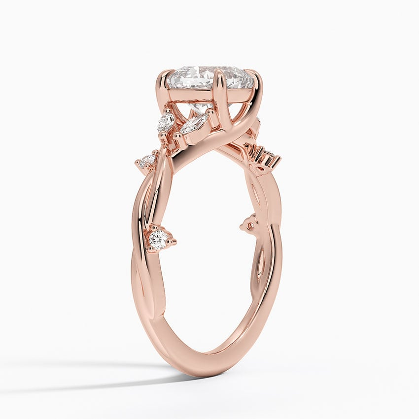 11/2Ct Cushion Lab Grown Diamond Twist Diamond Ring