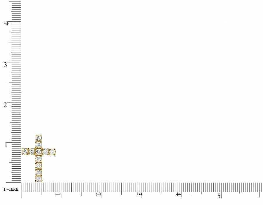 Lab Grown Diamond 14K One Row Solitaire Cross Pendant