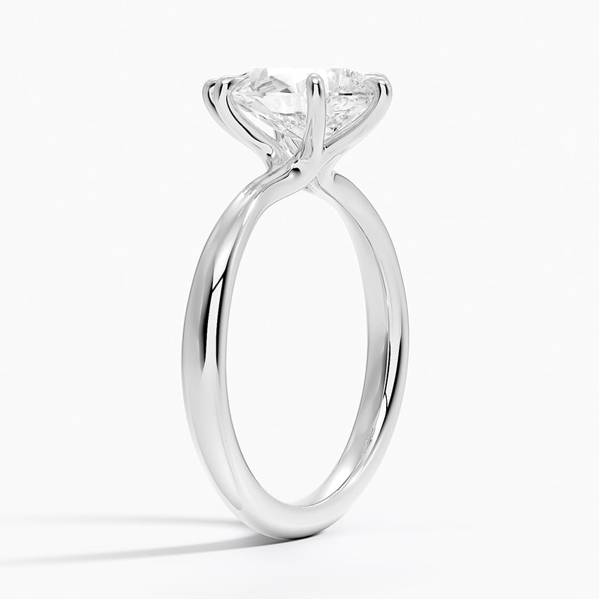 2Ct Pear lab Grown Diamond 2.7mm Six Prong Solitaire Ring