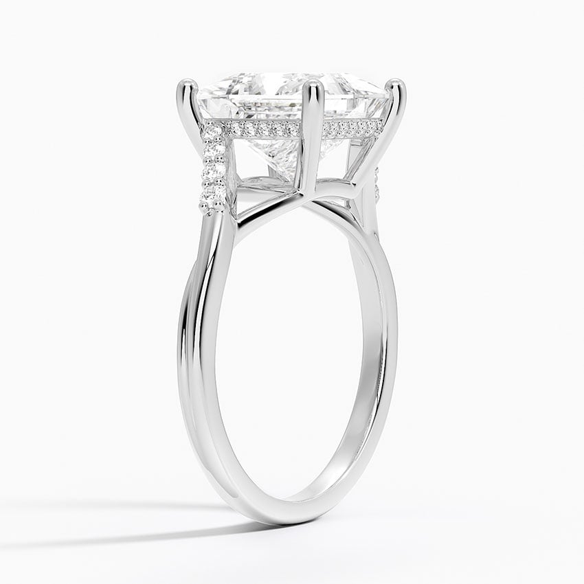 3Ct Princess Lab Grown Diamond Hidden Halo Diamond Ring