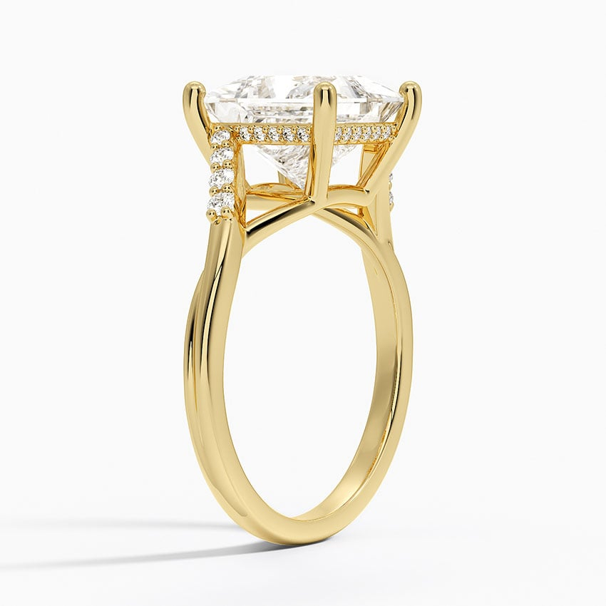 3Ct Princess Lab Grown Diamond Hidden Halo Diamond Ring