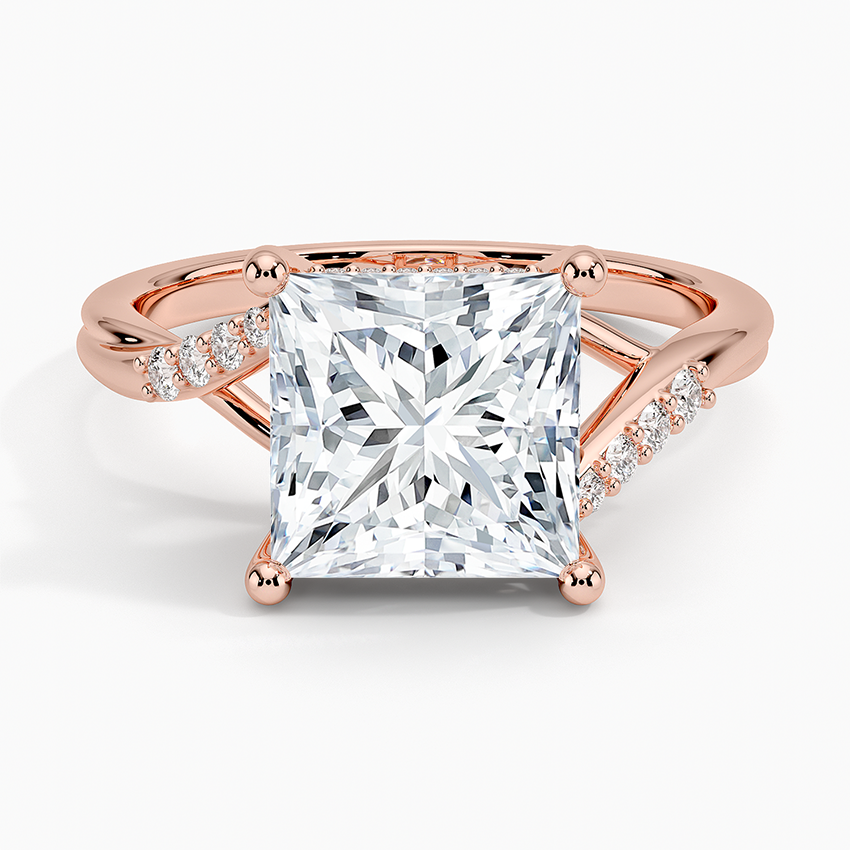 3Ct Princess Lab Grown Diamond Hidden Halo Diamond Ring