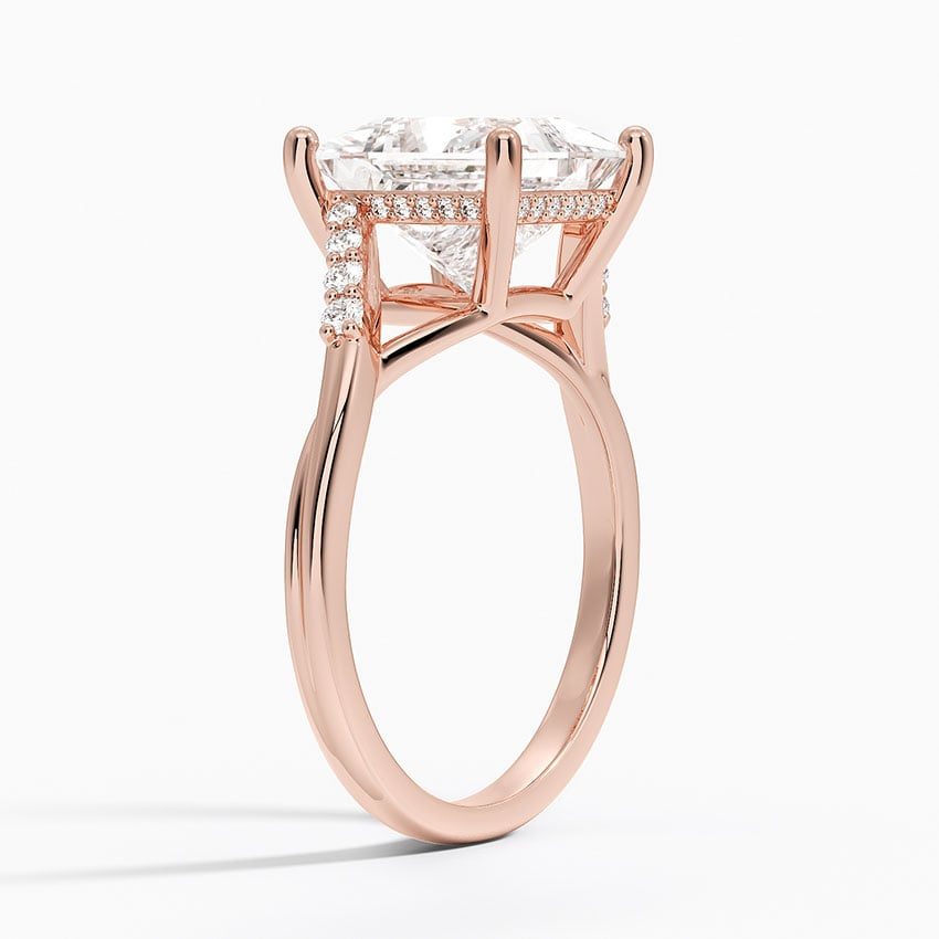3Ct Princess Lab Grown Diamond Hidden Halo Diamond Ring
