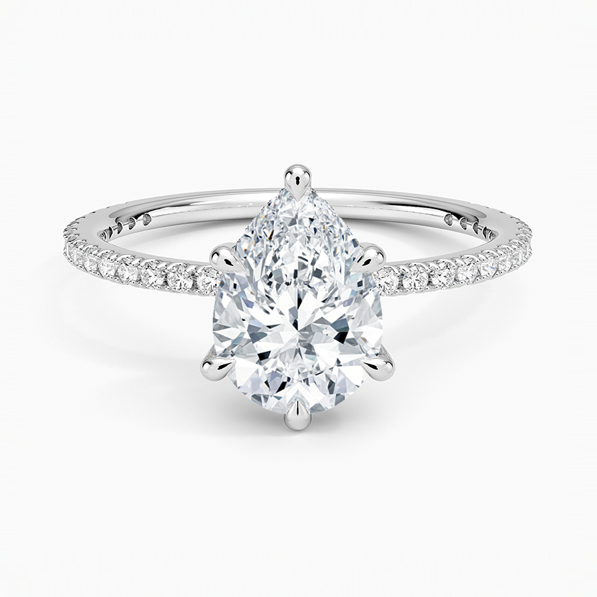 1 1/2CT Pear Lab-Grown Diamond Perfect Fit Three-Quarter Diamond Ring