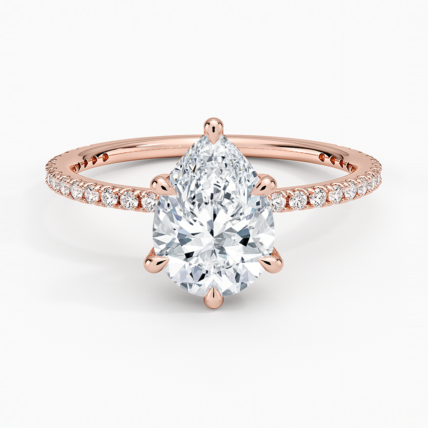 1 1/2CT Pear Lab-Grown Diamond Perfect Fit Three-Quarter Diamond Ring