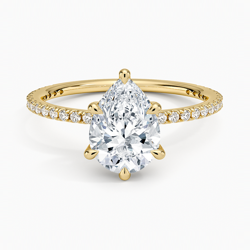 1 1/2CT Pear Lab-Grown Diamond Perfect Fit Three-Quarter Diamond Ring