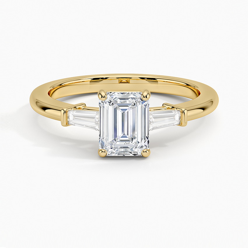 1 CT Tapered Baguette Gold Three Stone Diamond Ring