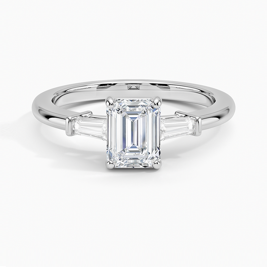 1 CT Tapered Baguette Gold Three Stone Diamond Ring