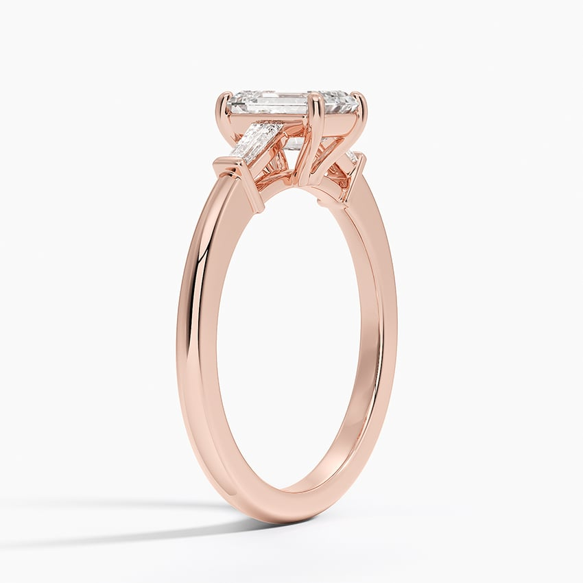 1 CT Tapered Baguette Gold Three Stone Diamond Ring