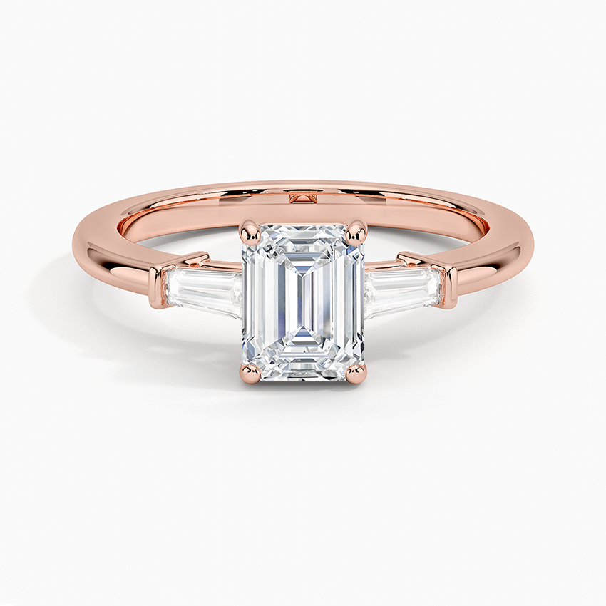 1 CT Tapered Baguette Gold Three Stone Diamond Ring