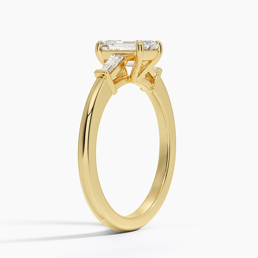 1 CT Tapered Baguette Gold Three Stone Diamond Ring