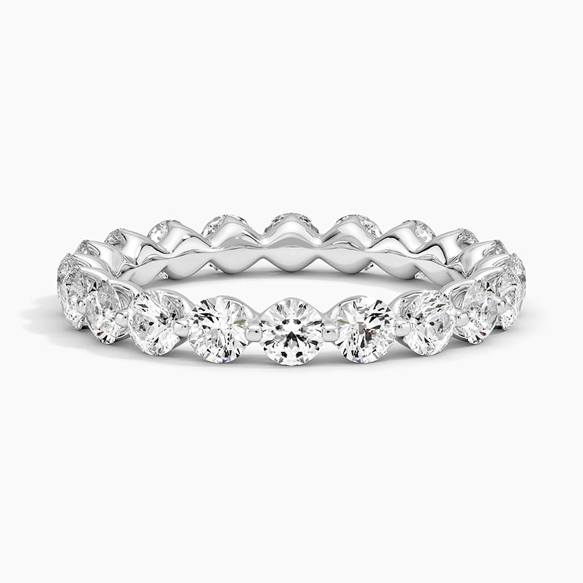 Round Cut Lab Grown Diamond 14k Gold Full Eternity Stacking Wedding Band