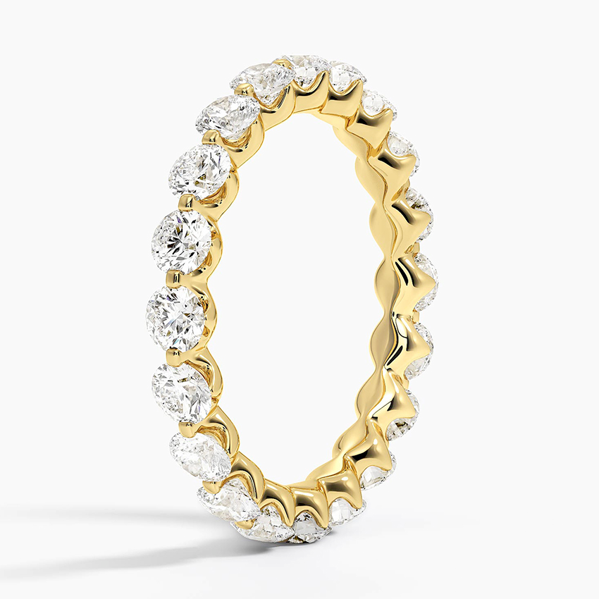 Round Cut Lab Grown Diamond 14k Gold Full Eternity Stacking Wedding Band