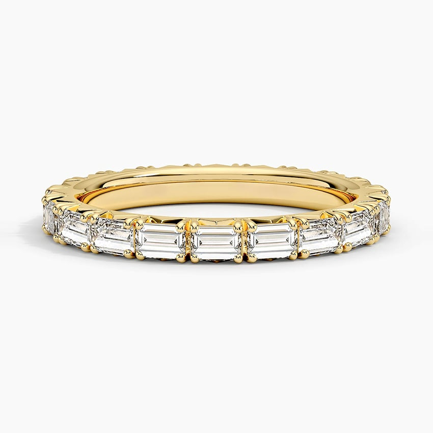 1.38CTW Emerald Cut Lab Grown Diamond Full Eternity Wedding Band
