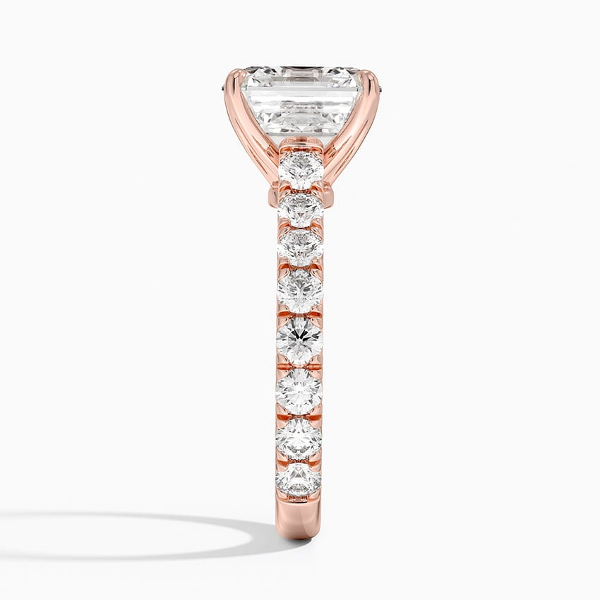 4Ct Asscher Lab Grown Diamond Three-Quarter Coverage Diamond Ring