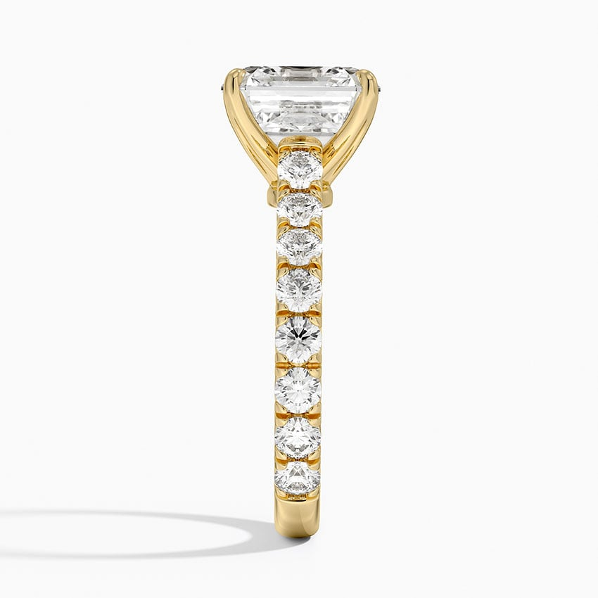 4Ct Asscher Lab Grown Diamond Three-Quarter Coverage Diamond Ring