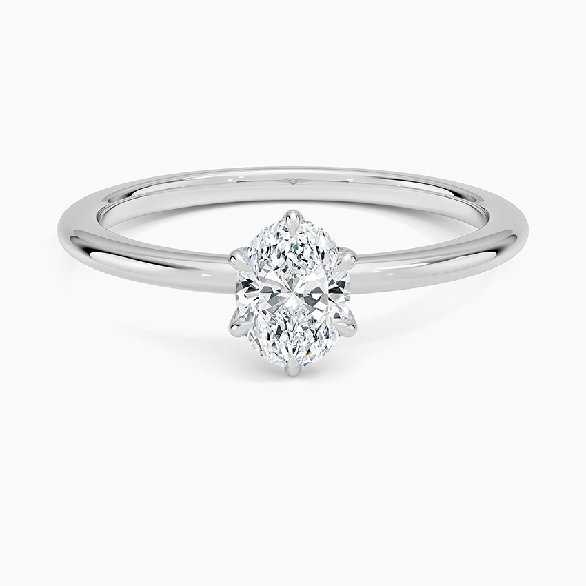1/2Ct Oval Lab Grown Diamond 1.5mm Gold Solitaire Ring