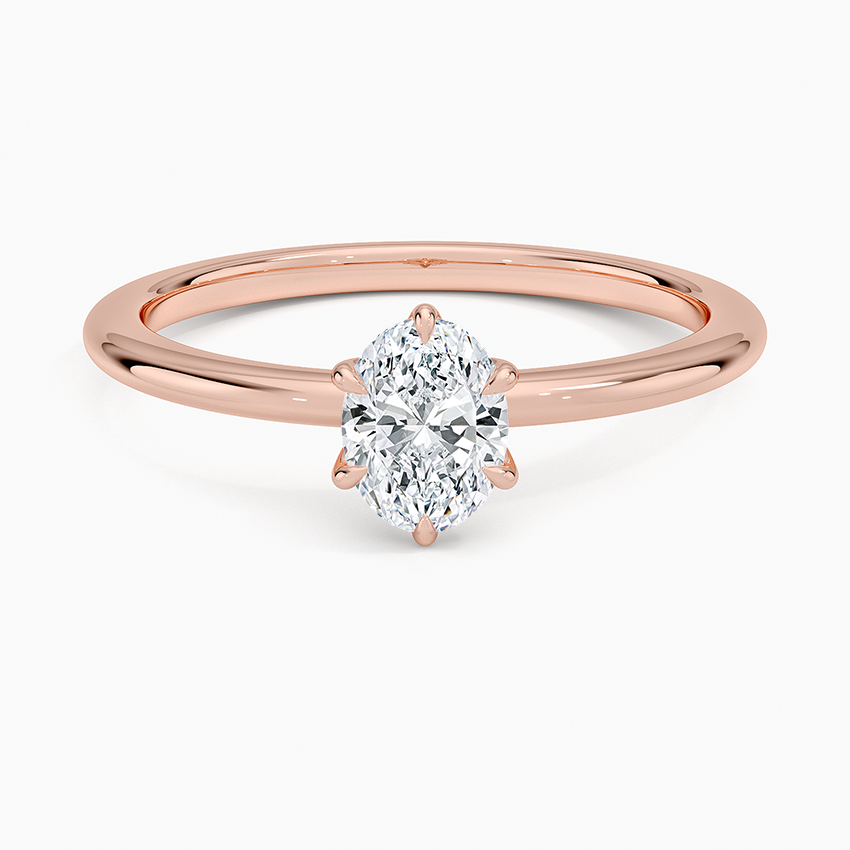 1/2Ct Oval Lab Grown Diamond 1.5mm Gold Solitaire Ring