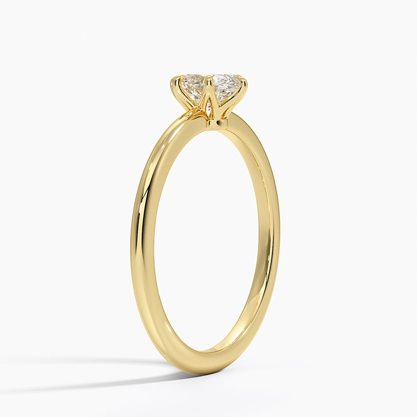 1/2Ct Oval Lab Grown Diamond 1.5mm Gold Solitaire Ring