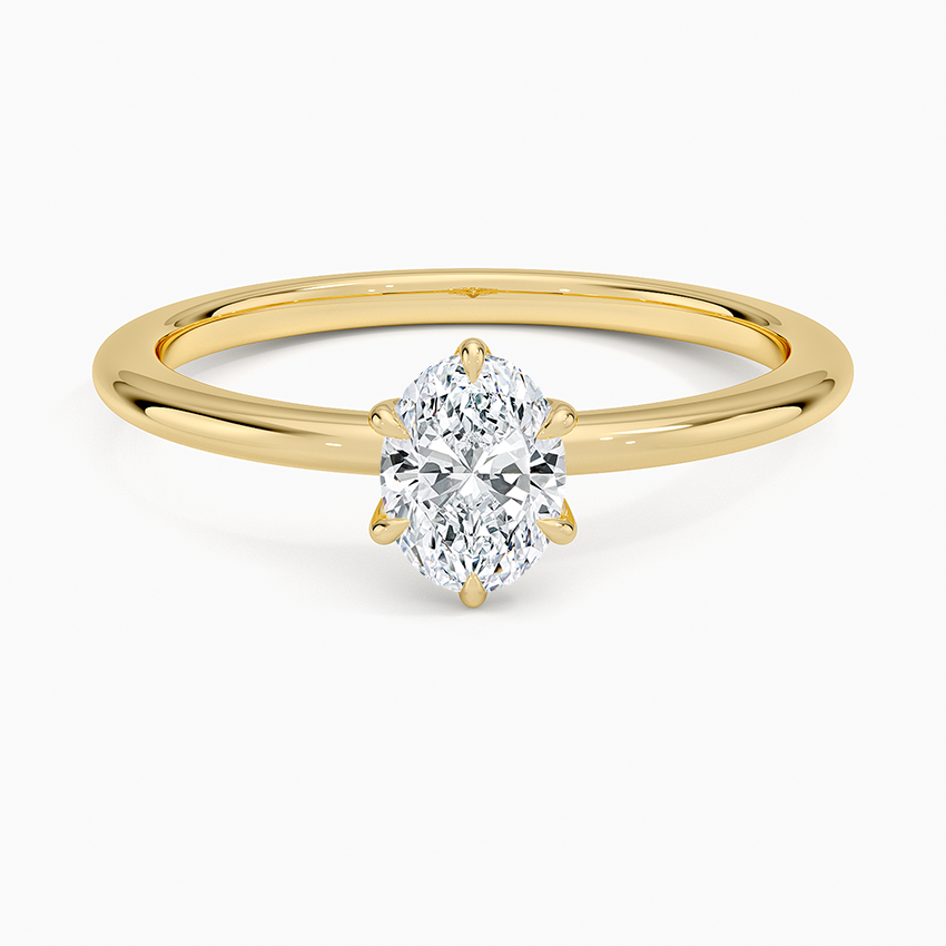 1/2Ct Oval Lab Grown Diamond 1.5mm Gold Solitaire Ring