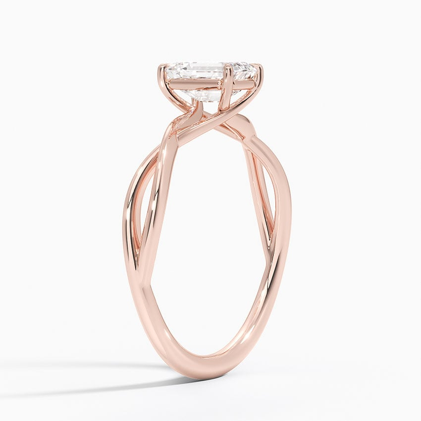 3/4Ct Emerald Lab Grown Diamond Gold Twist Solitaire Ring