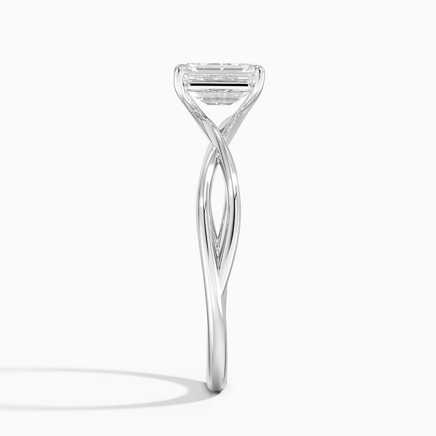 3/4Ct Emerald Lab Grown Diamond Gold Twist Solitaire Ring