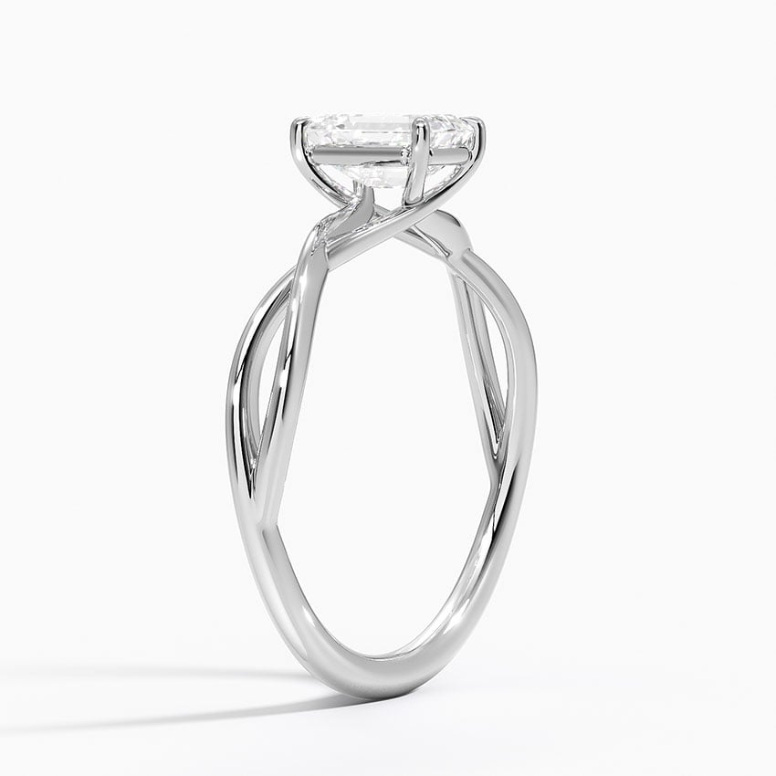 3/4Ct Emerald Lab Grown Diamond Gold Twist Solitaire Ring