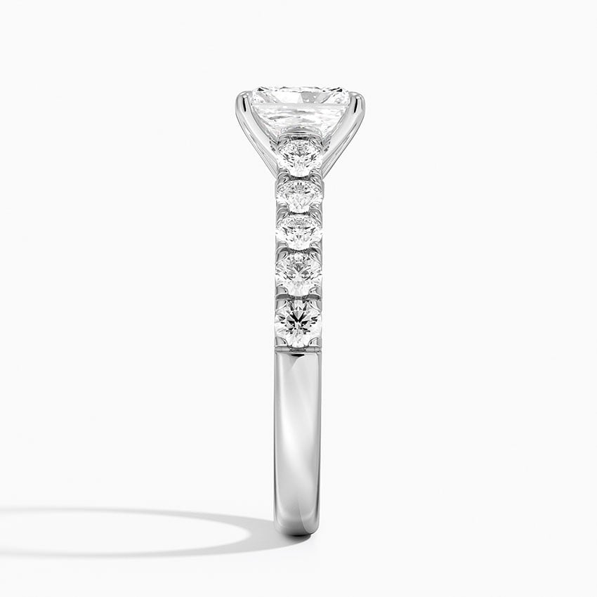 1Ct Radiant Lab Grown Diamond Gold Half-Coverage Diamond Ring