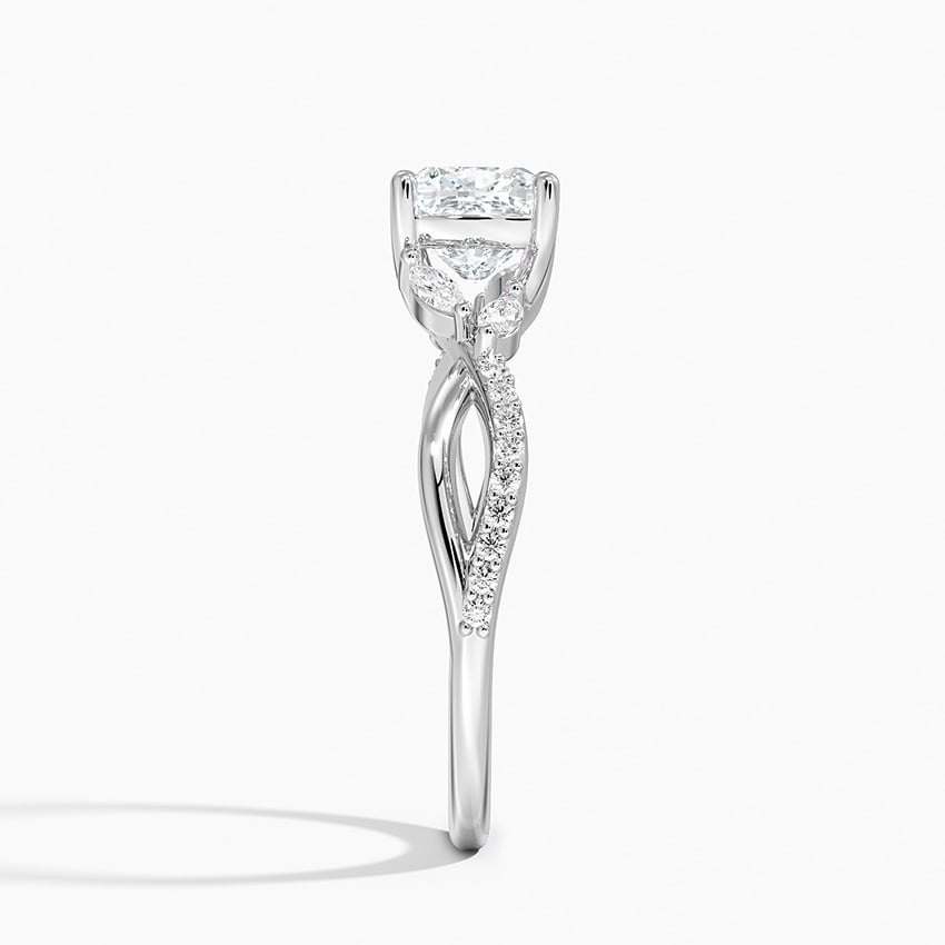 11/4Ct Cushion Lab Grown Diamond Gold Twisted Willow Diamond Ring