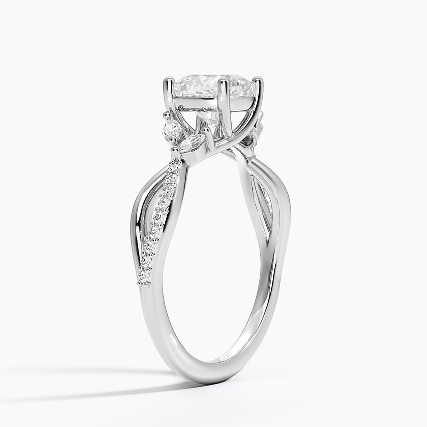 11/4Ct Cushion Lab Grown Diamond Gold Twisted Willow Diamond Ring