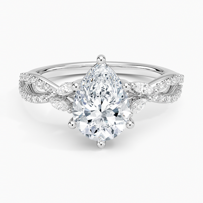 11/2Ct Pear Lab Grown Diamond Gold Engagement Ring