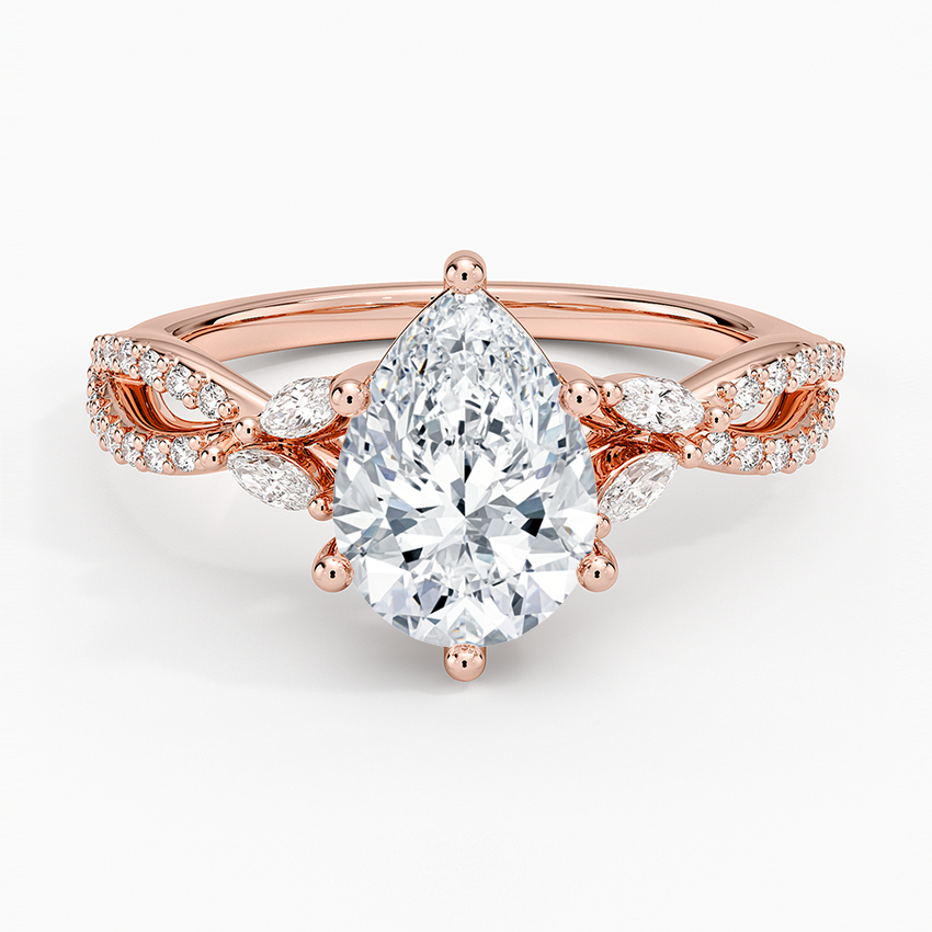 11/2Ct Pear Lab Grown Diamond Gold Engagement Ring