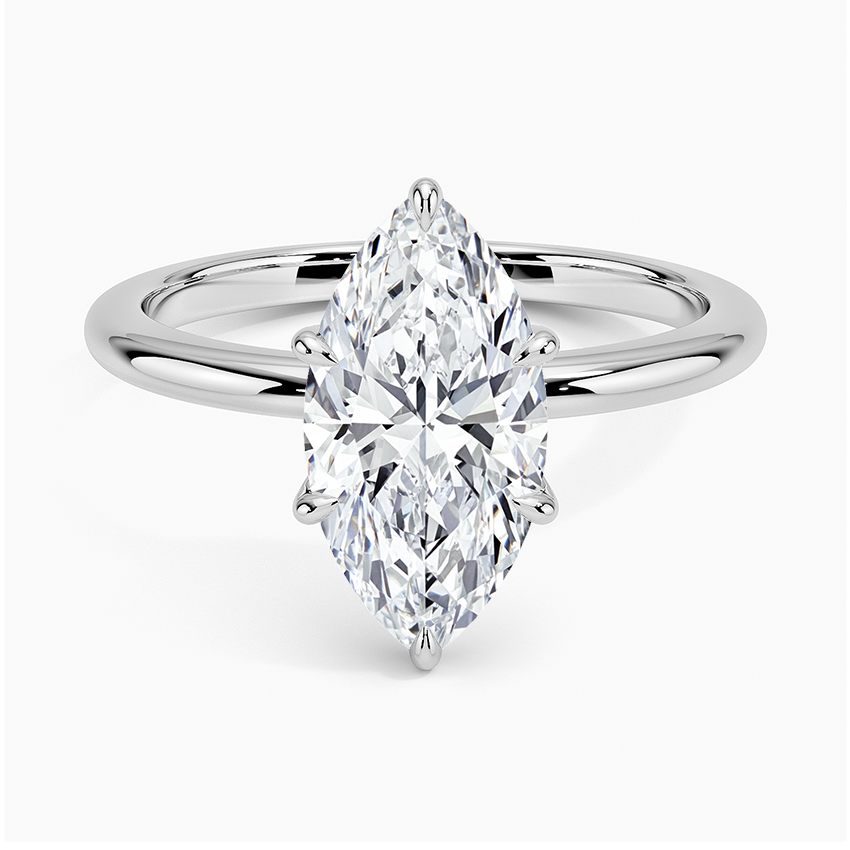 2Ct Marquise Lab Grown Diamond Gold Solitaire Ring