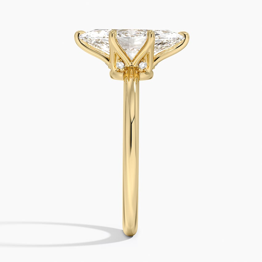 2Ct Marquise Lab Grown Diamond Gold Solitaire Ring