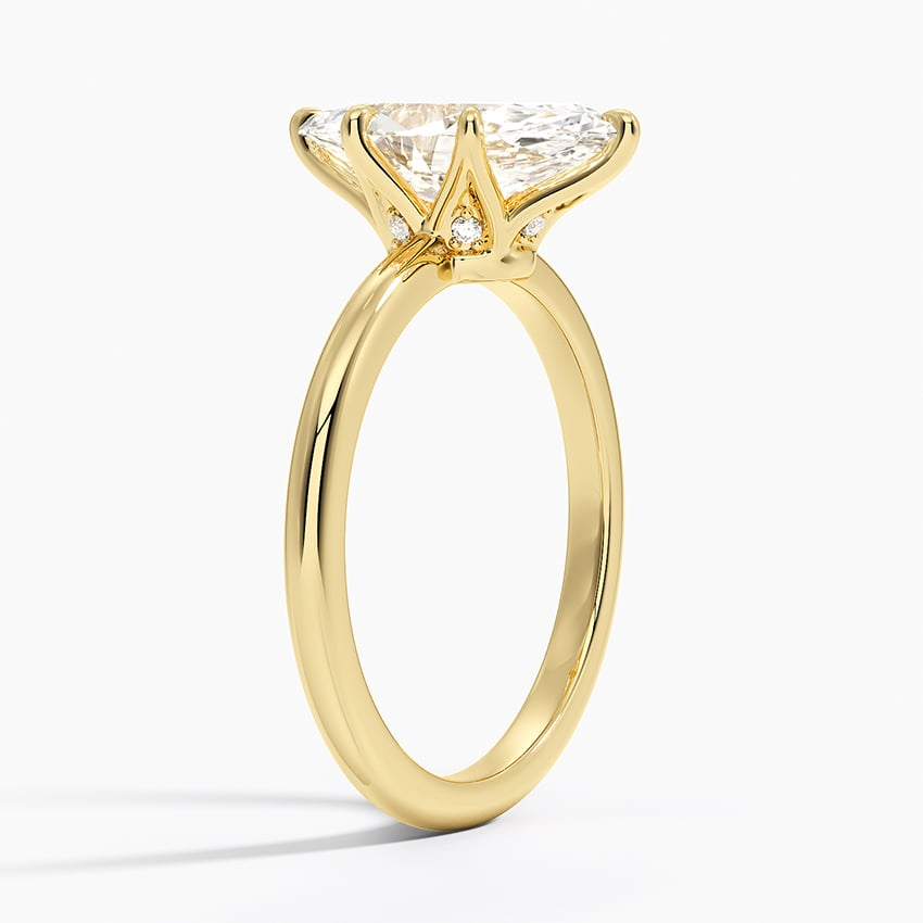 2Ct Marquise Lab Grown Diamond Gold Solitaire Ring