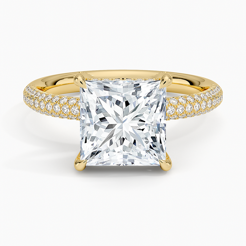 21/2Ct Princess Lab Grown Diamond Gold Half Eternity Engagement Ring